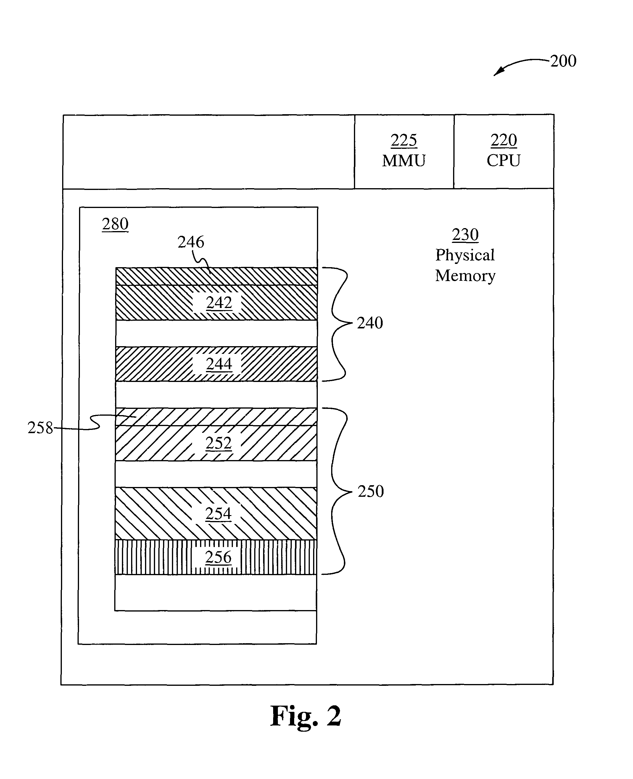 Method of and system for malicious software detection using critical address space protection