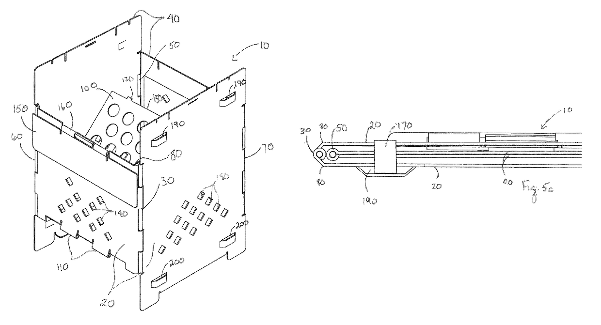 Collapsible combustion container devices and associated methods