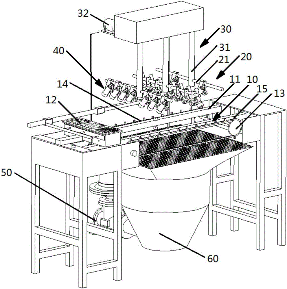 Three-axis-linkage automatic sand blasting device for diamond wire polycrystalline silicon slices