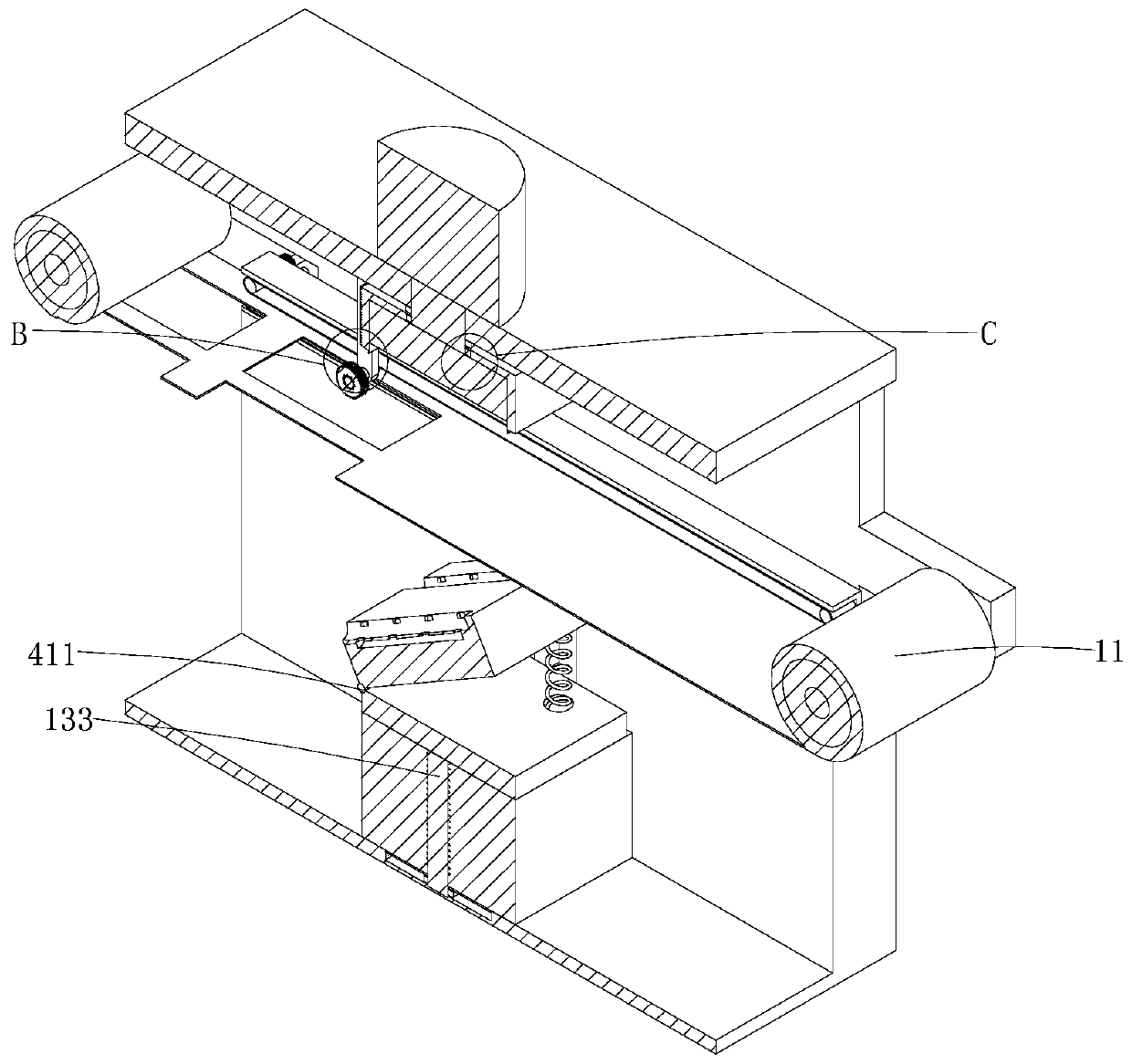 Aluminum piece automatic rolling device for camellia grafting