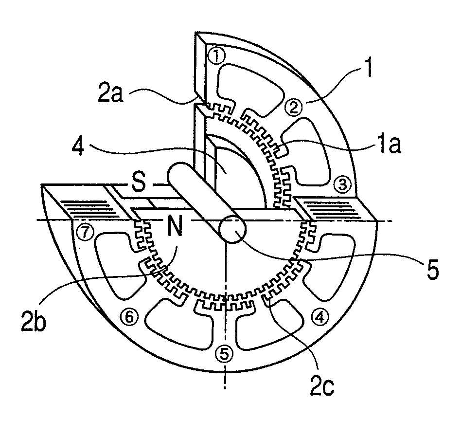 Stepping motor and steel plate for manufacturing the stepping motor