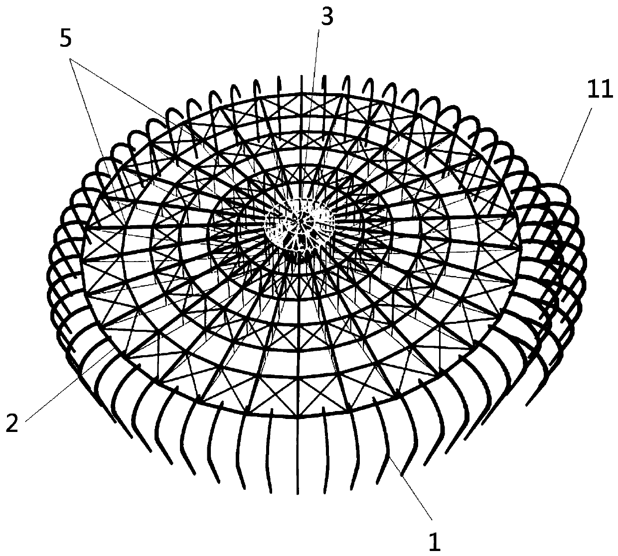 Steel structure tension beam roof construction method based on BIM technology