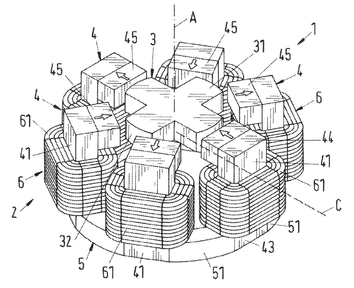 Electromagnetic rotary drive and rotational device