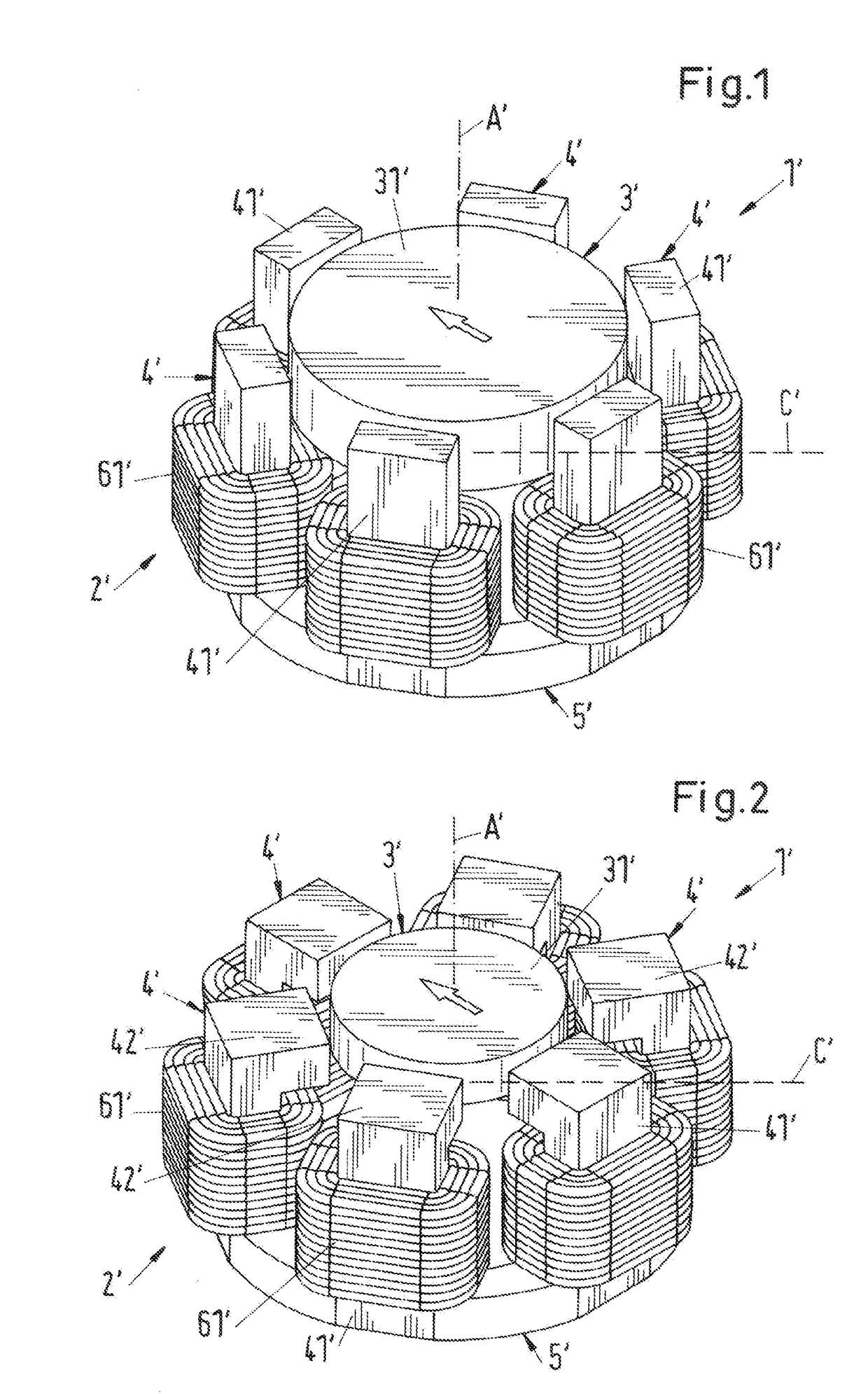 Electromagnetic rotary drive and rotational device