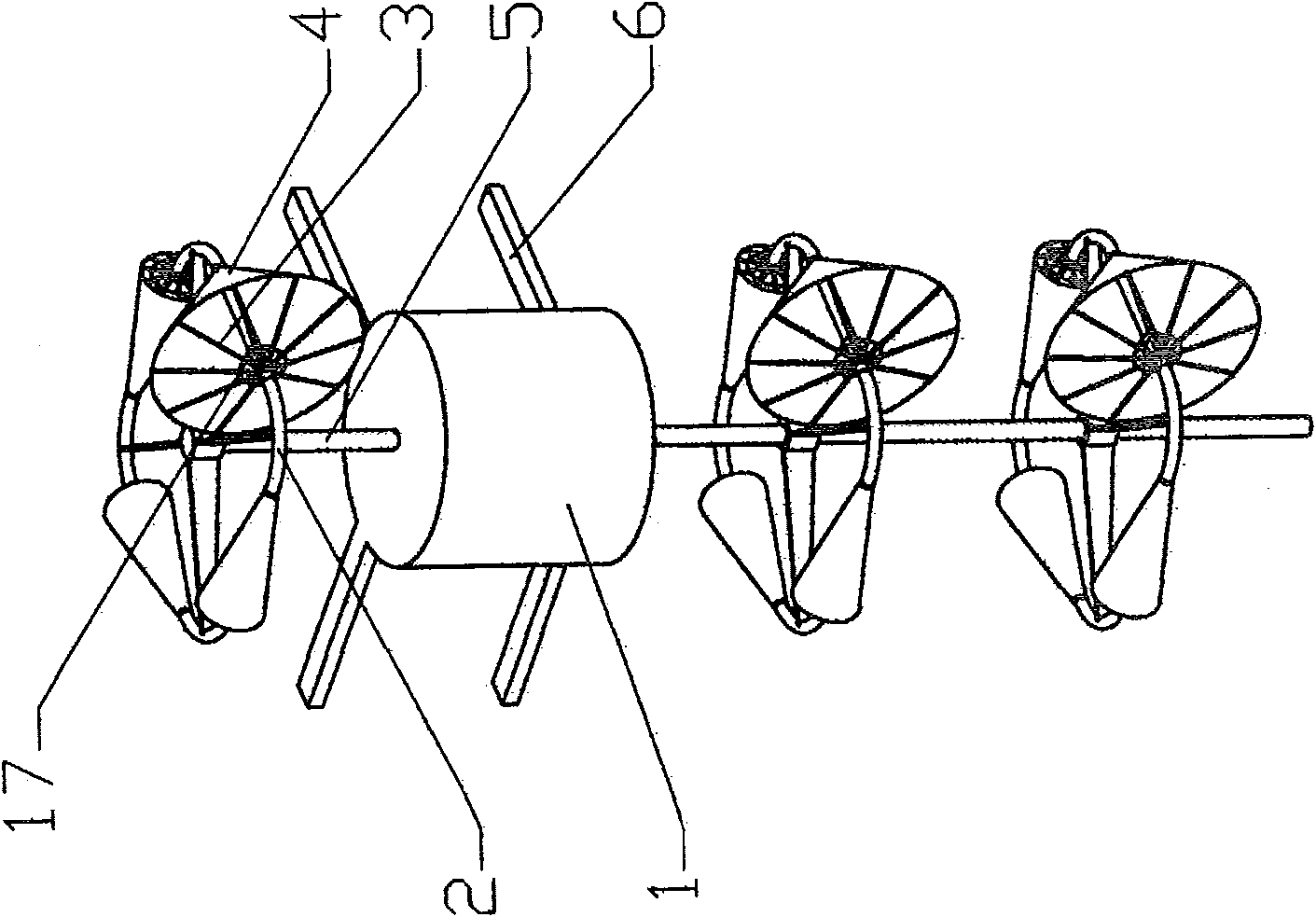 Array type sea breeze, sea wave double-acting electric generating apparatus