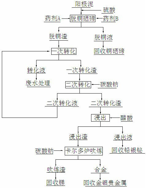 Novel copper anode mud treatment process