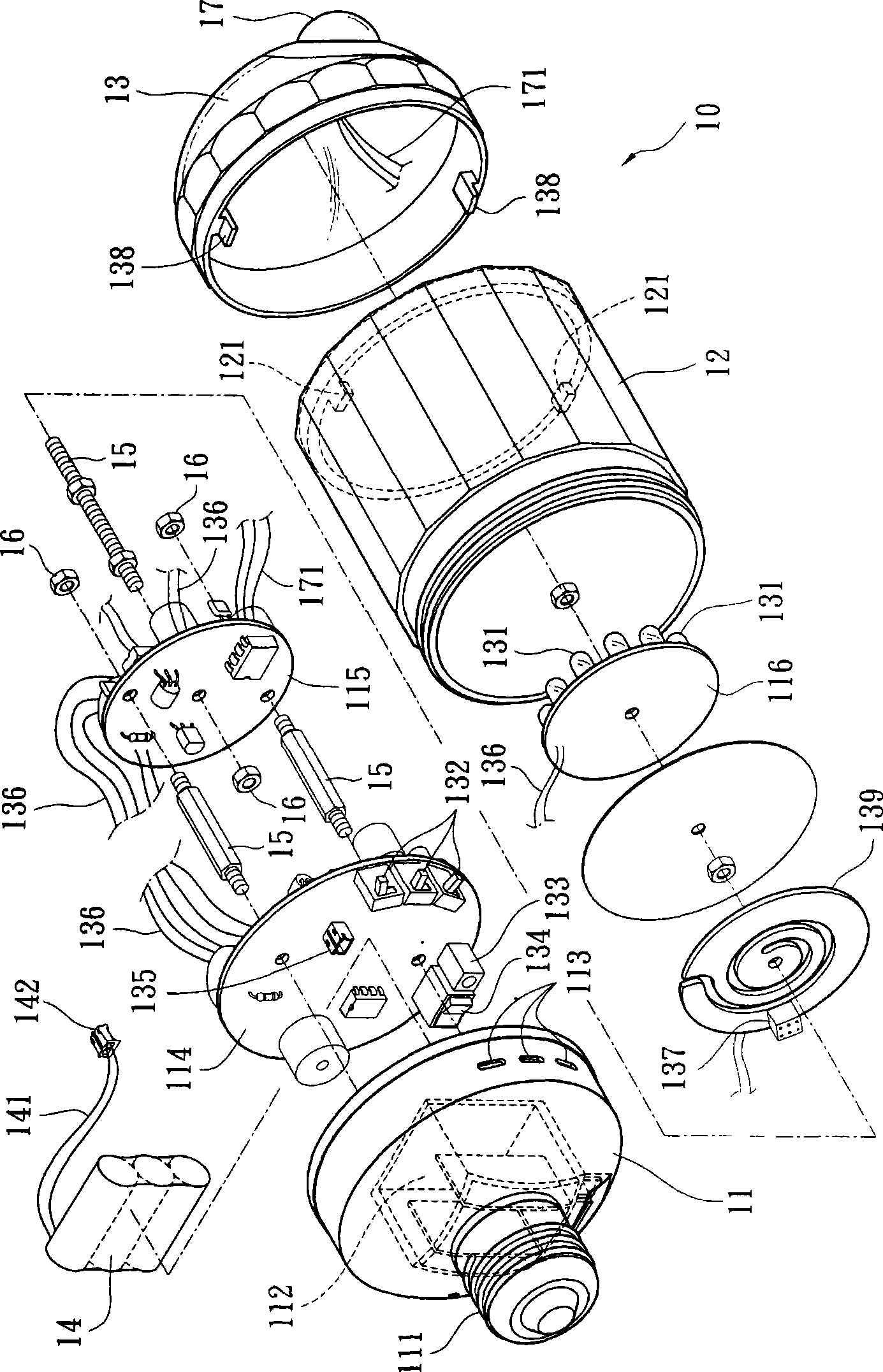 Multifunction detecting LED illuminating device