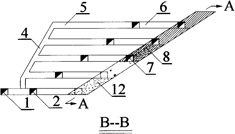 Central outside-vein house pillar type combined crosscut two-end inside-vein continuous segment filling mining method