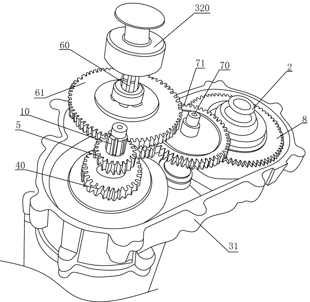 An electric tricycle gearbox