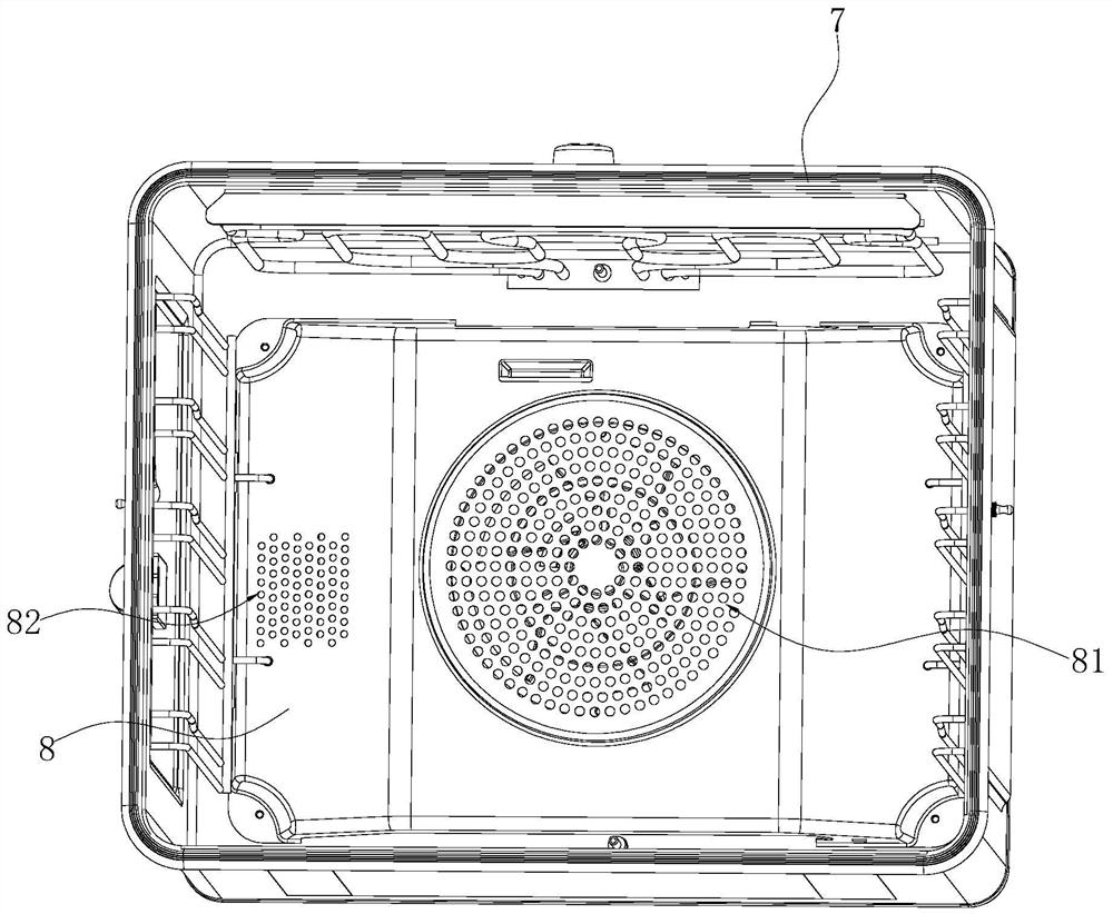 An impeller structure for cooking equipment and an oven with the structure