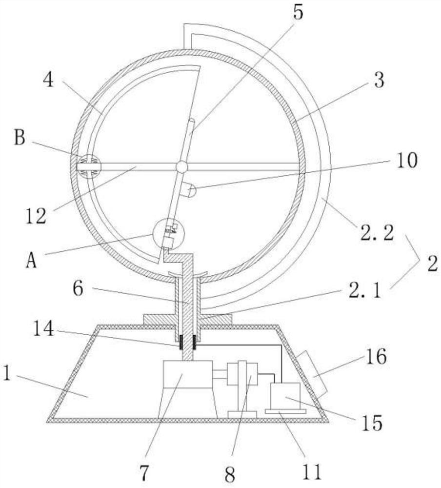 A lunar globe simulating the lunar libration and lunar phase changes