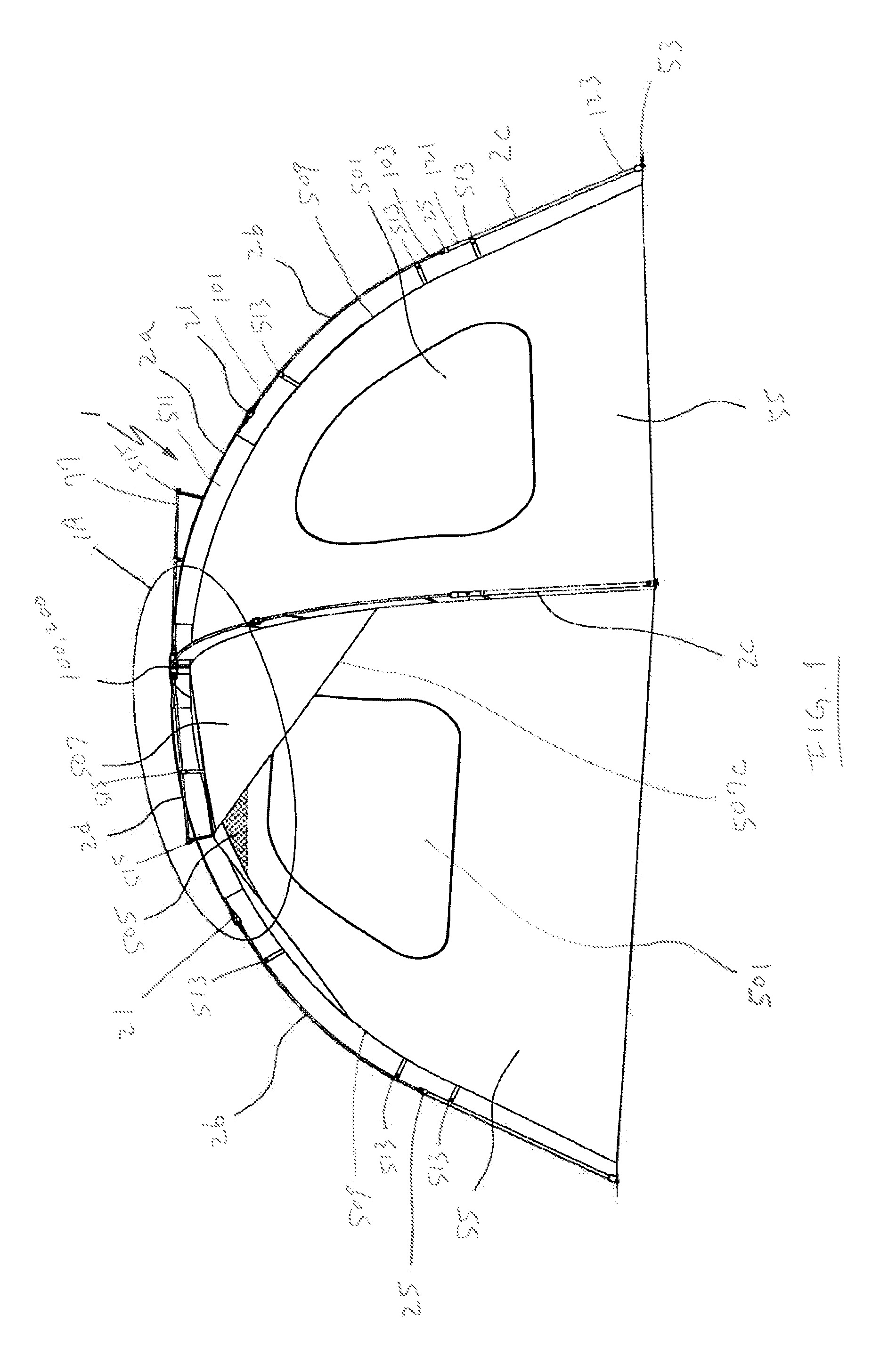 Foldable tent with integrated ventilation system