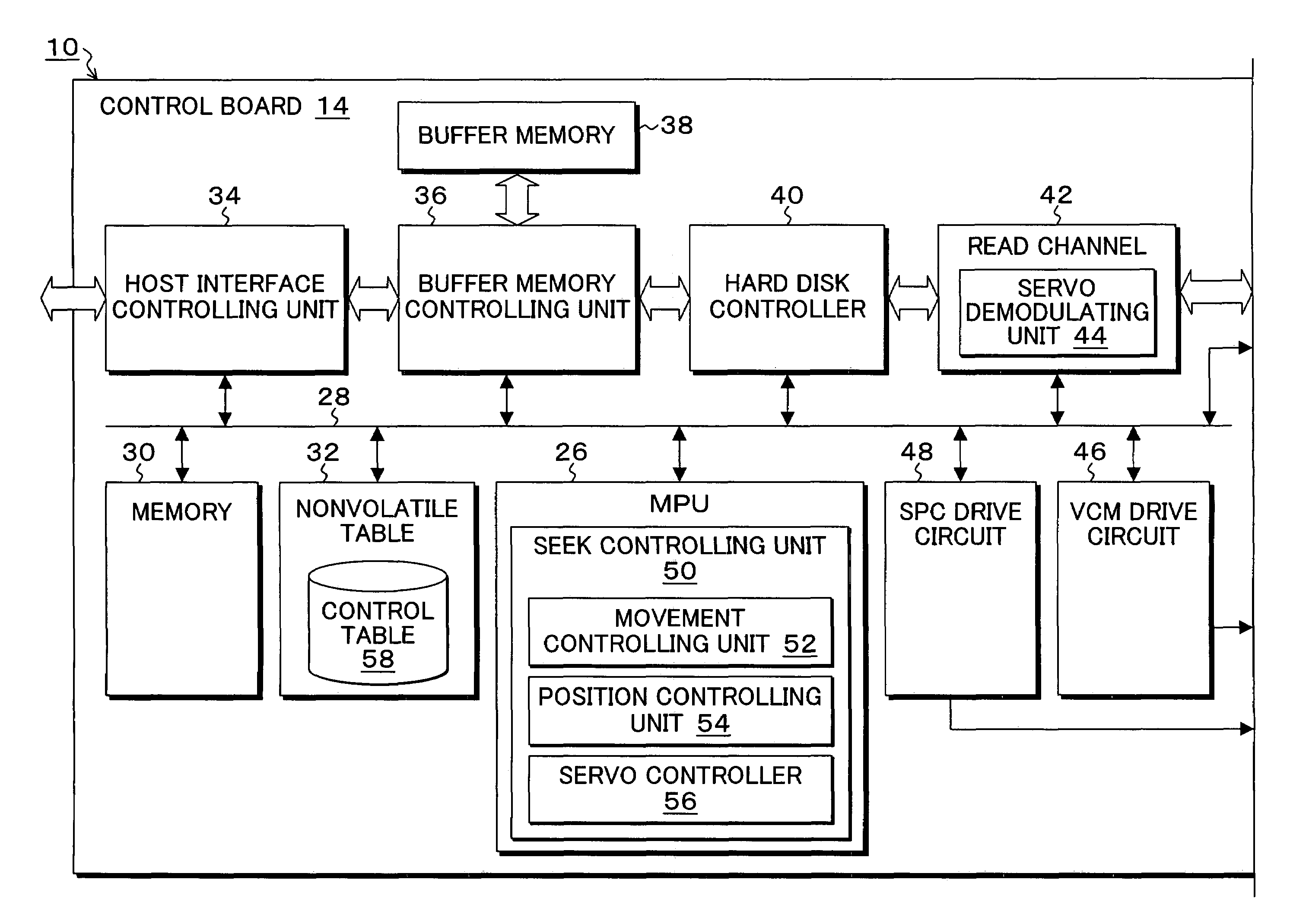 Storage apparatus, seek control method and program