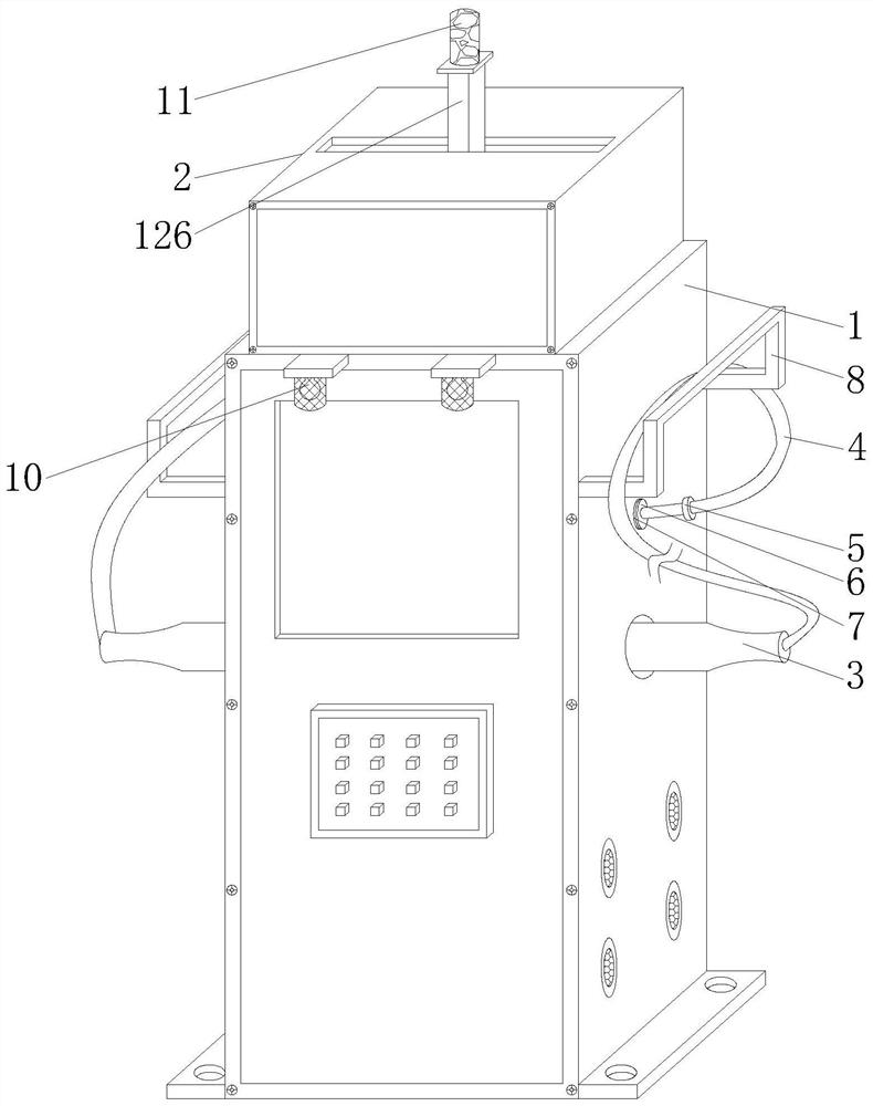 New energy vehicle charging pile capable of automatically detecting and warning cable