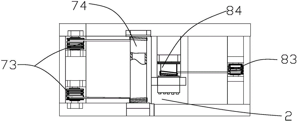 The transmission device that drives the lifting and moving of the tong frame on the forging manipulator