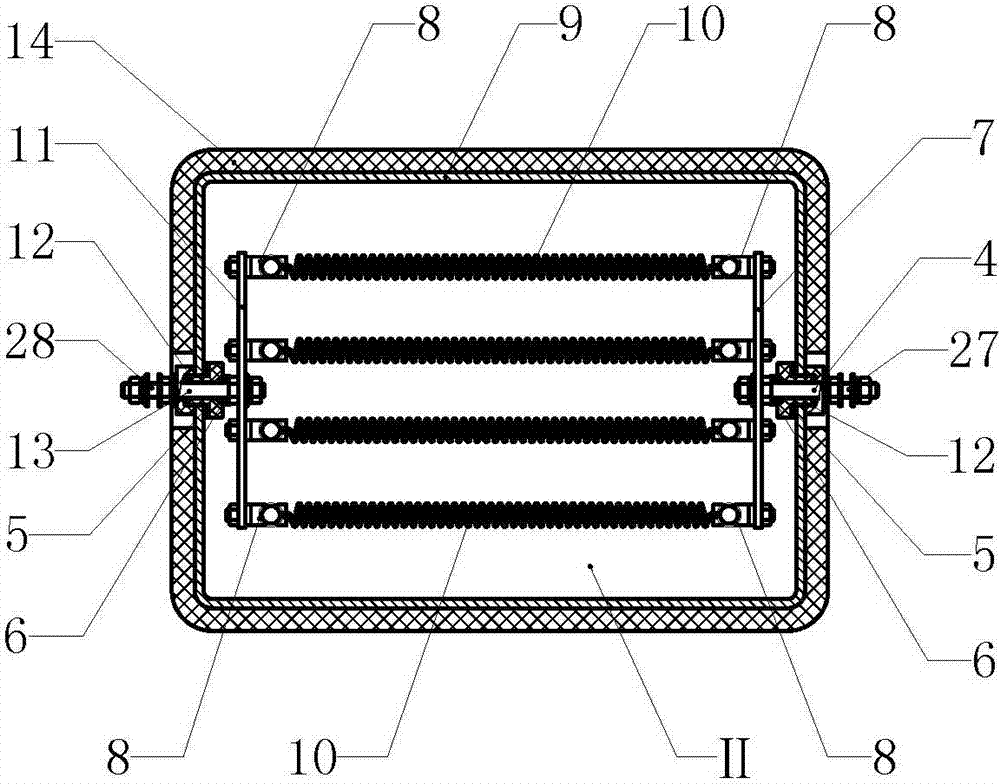 Heat transfer type resistance box