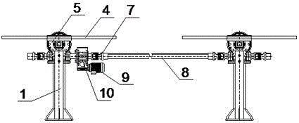 Flat single shaft linkage solar power generation system