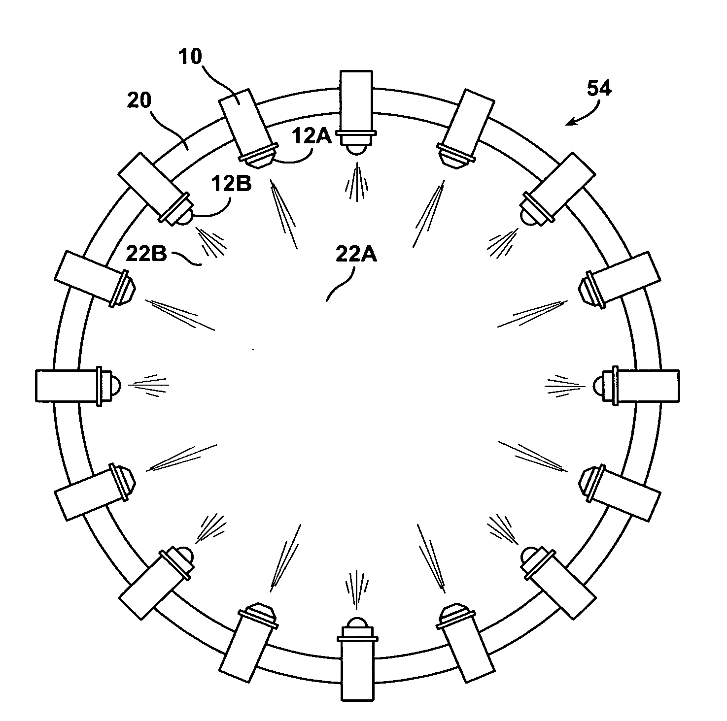 Cooling ring for use in manufacturing of fiberglass wool