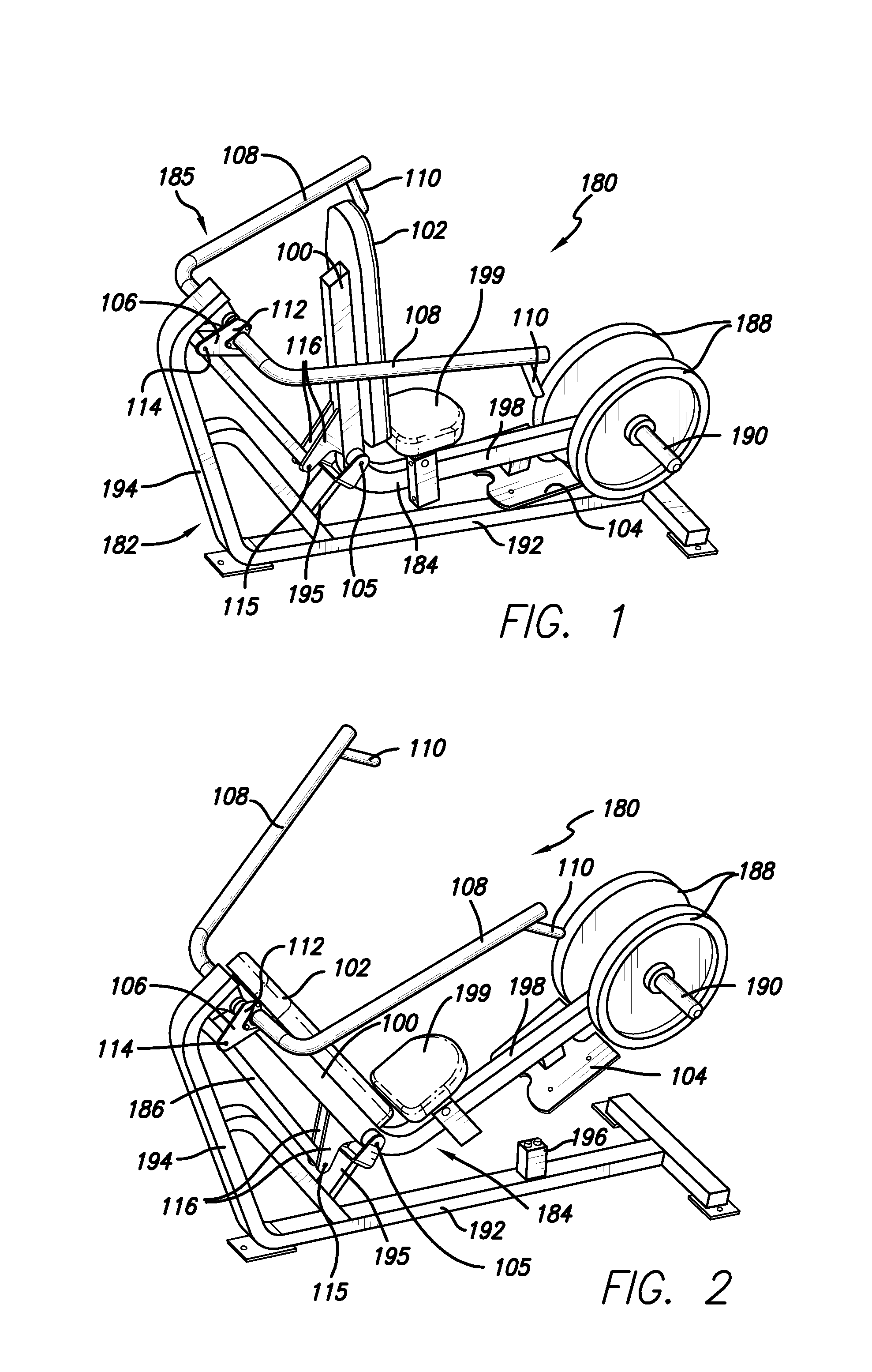 Chest press exercise machine with self-aligning pivoting user support