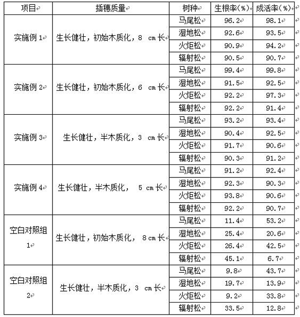 A kind of pine tree cutting rooting agent and its preparation method and use method