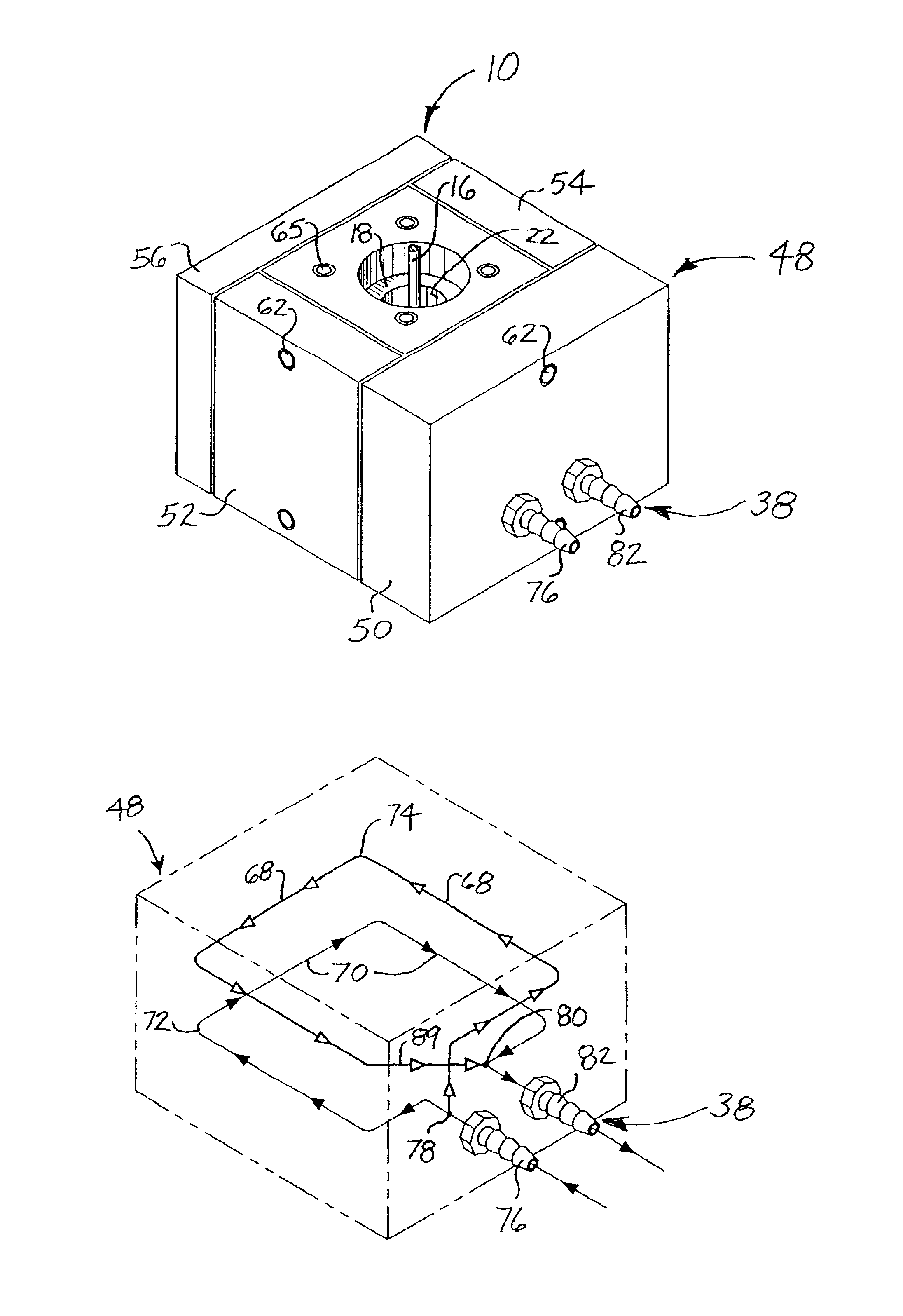 Cold cranking simulator having hybrid heat transfer system