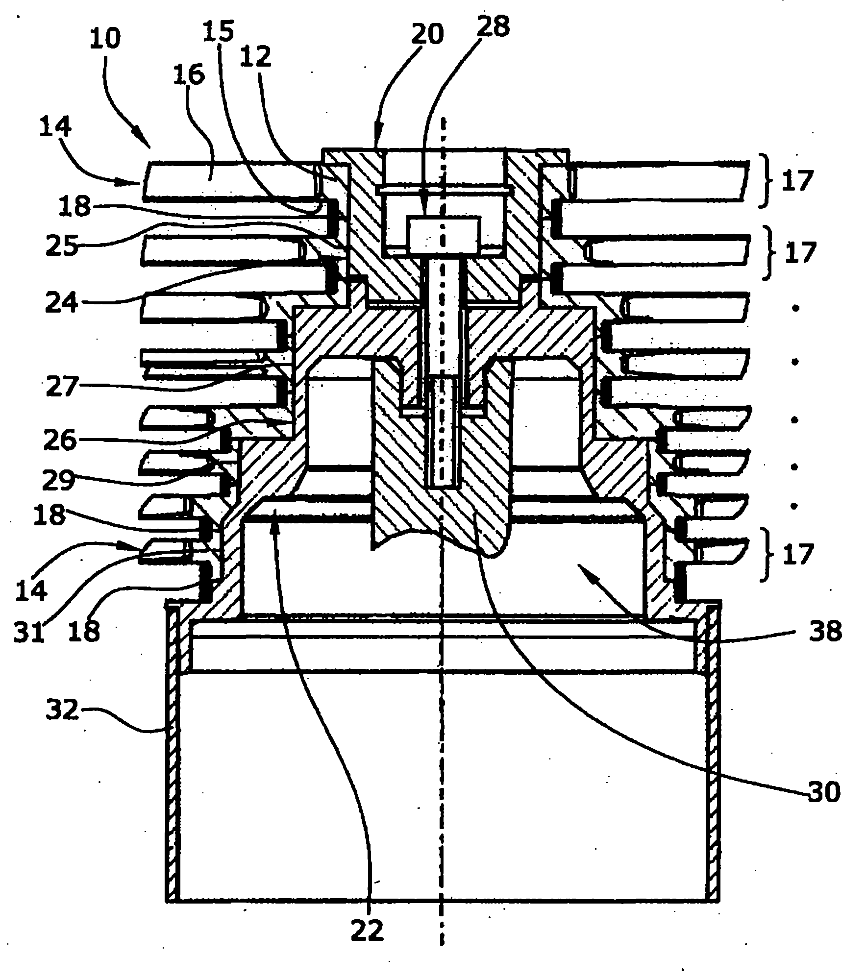 Multi-stage pump rotor for turbo-molecular pump