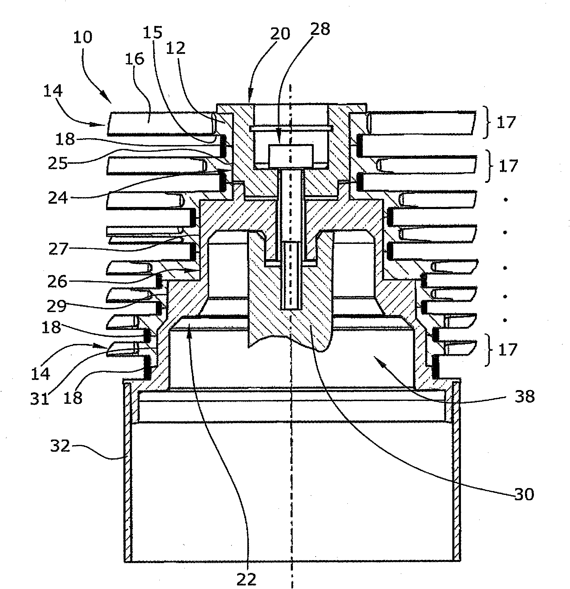 Multi-stage pump rotor for turbo-molecular pump