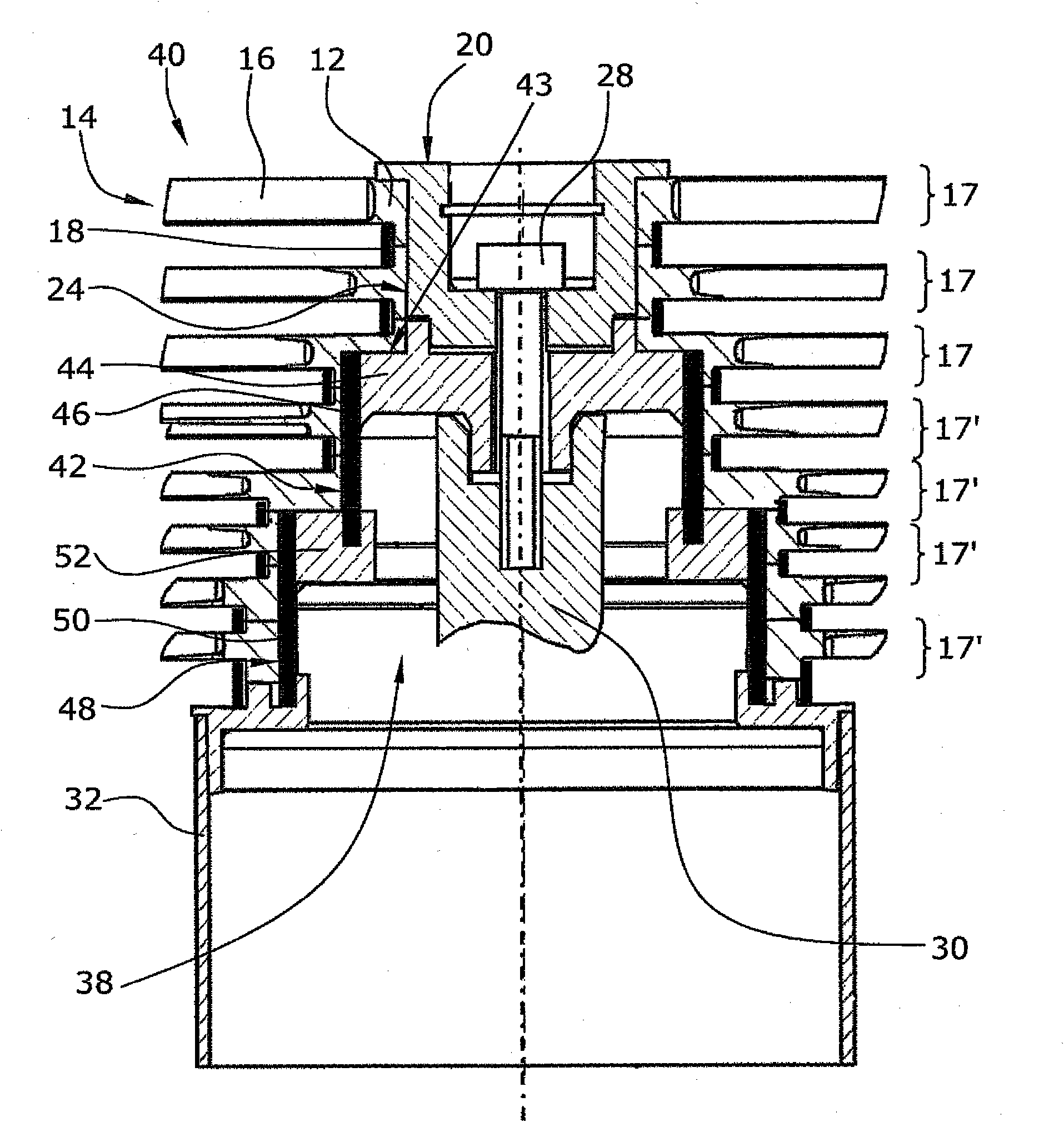 Multi-stage pump rotor for turbo-molecular pump