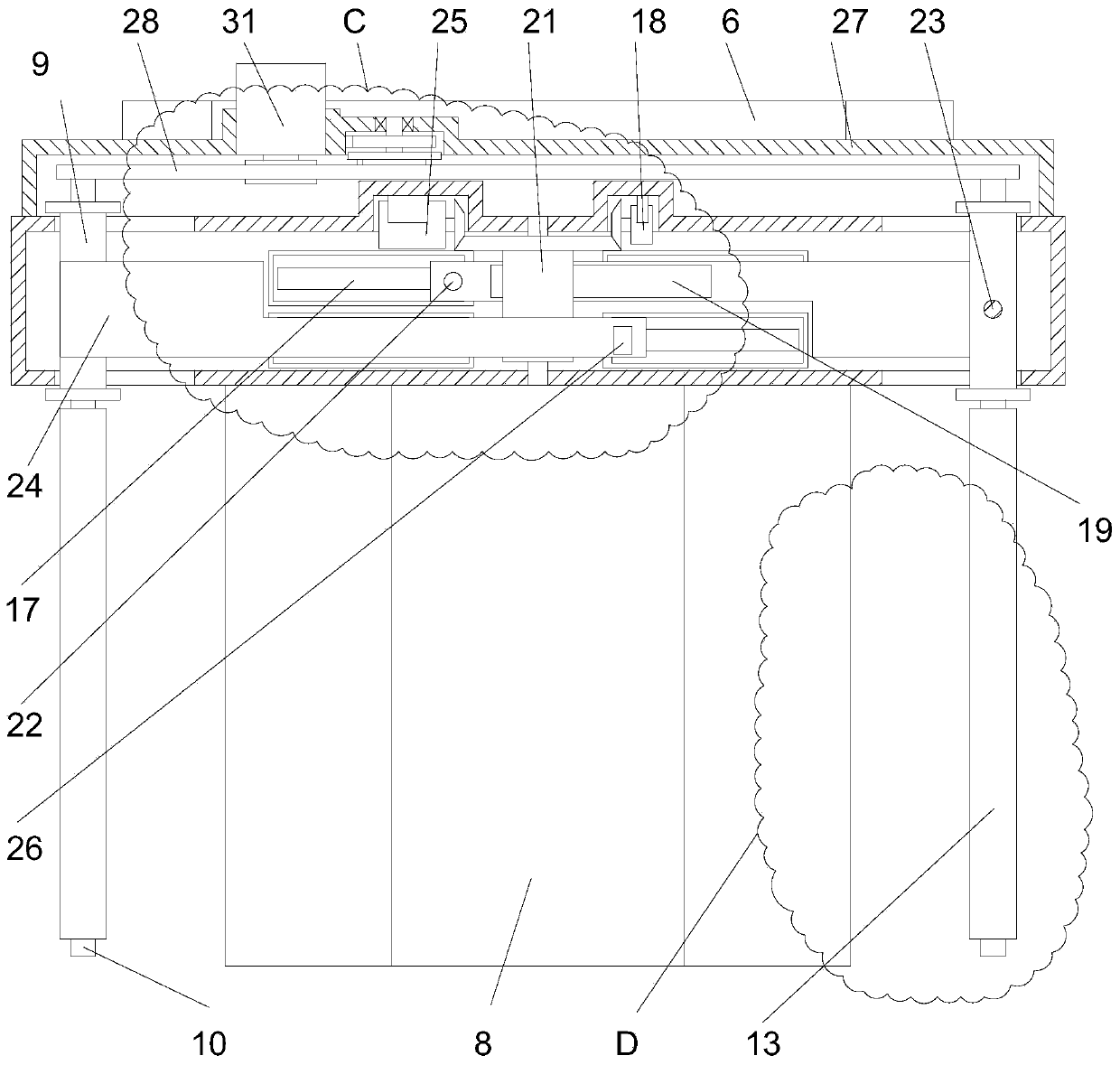 Rapid arranging ironing device for garment processing