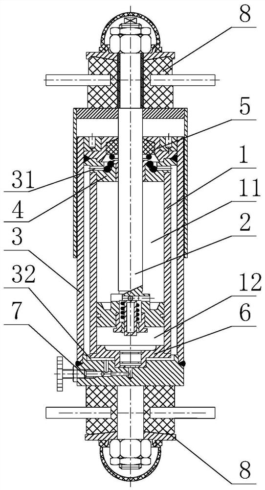 Hydraulic shock absorber with supporting function