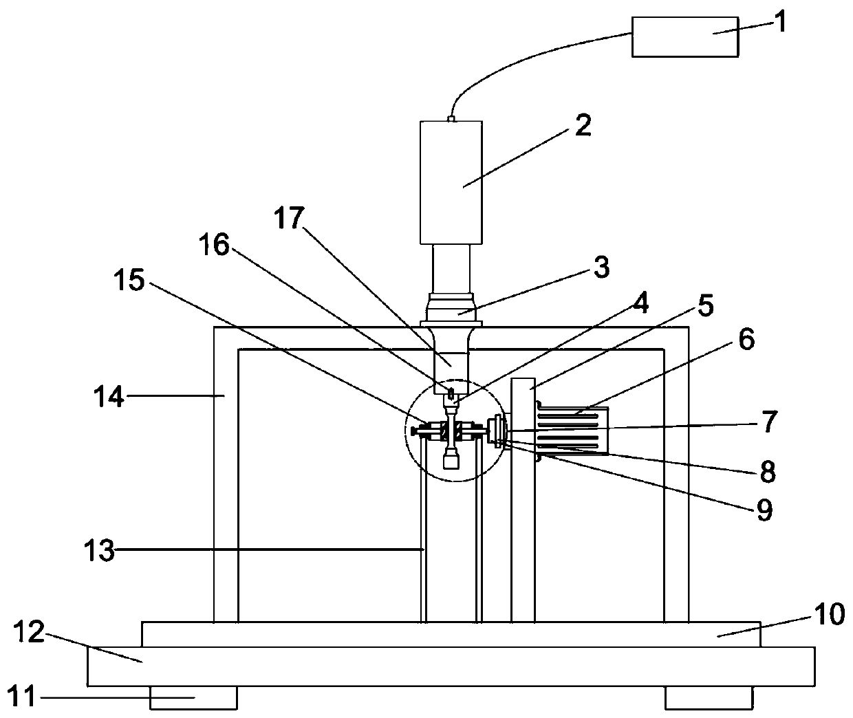 Fretting wear test device based on ultrasonic technology