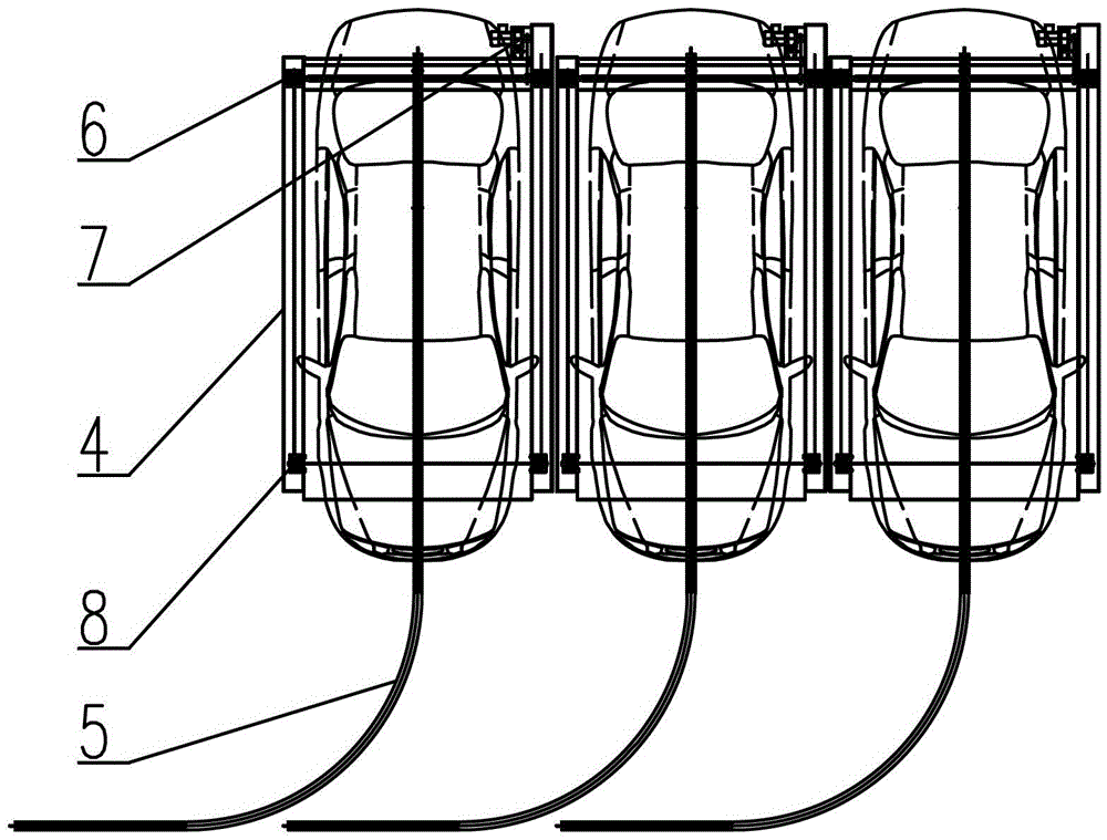 A lifting arc mobile parking equipment