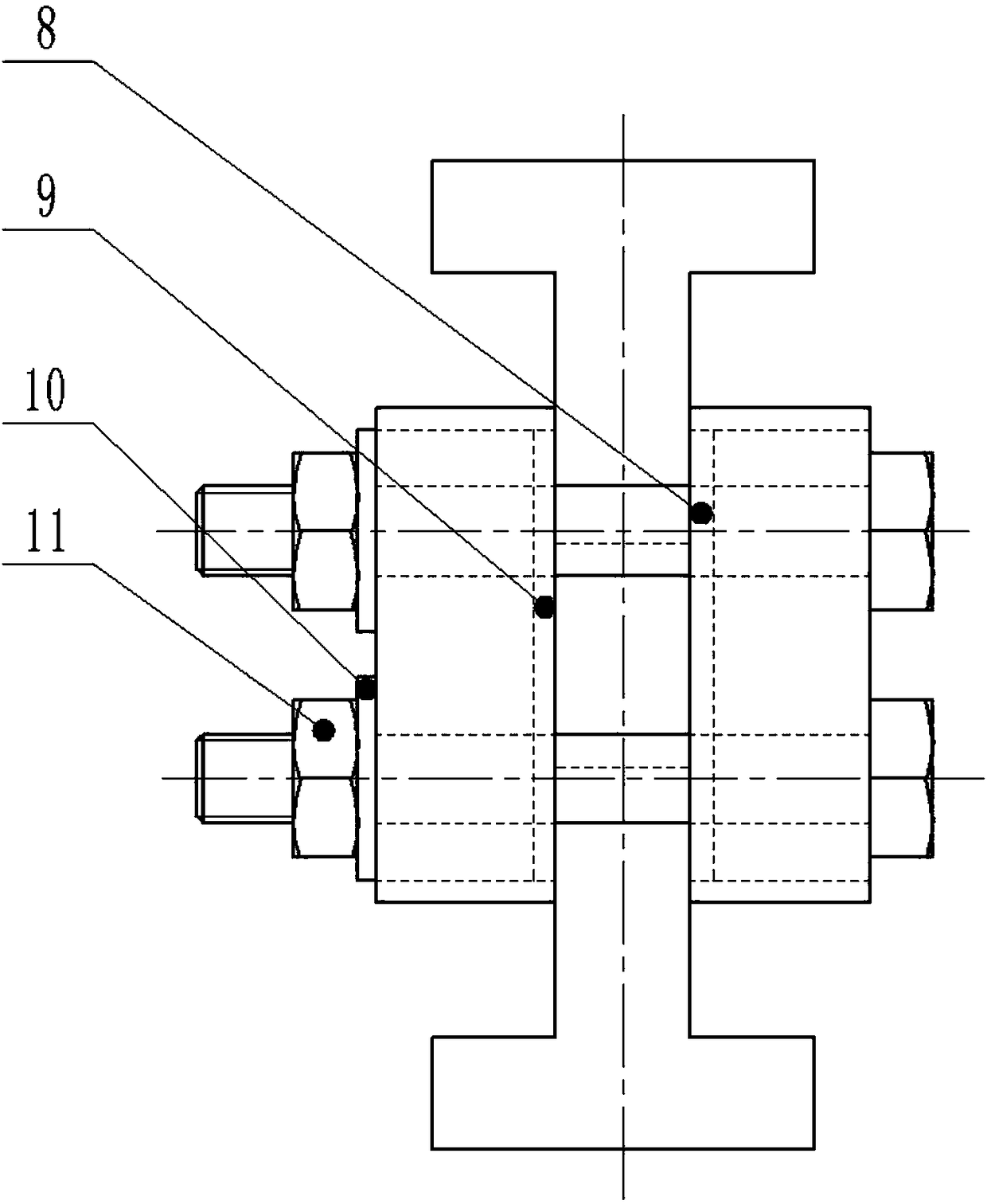 Device for testing on thermal simulation test machine