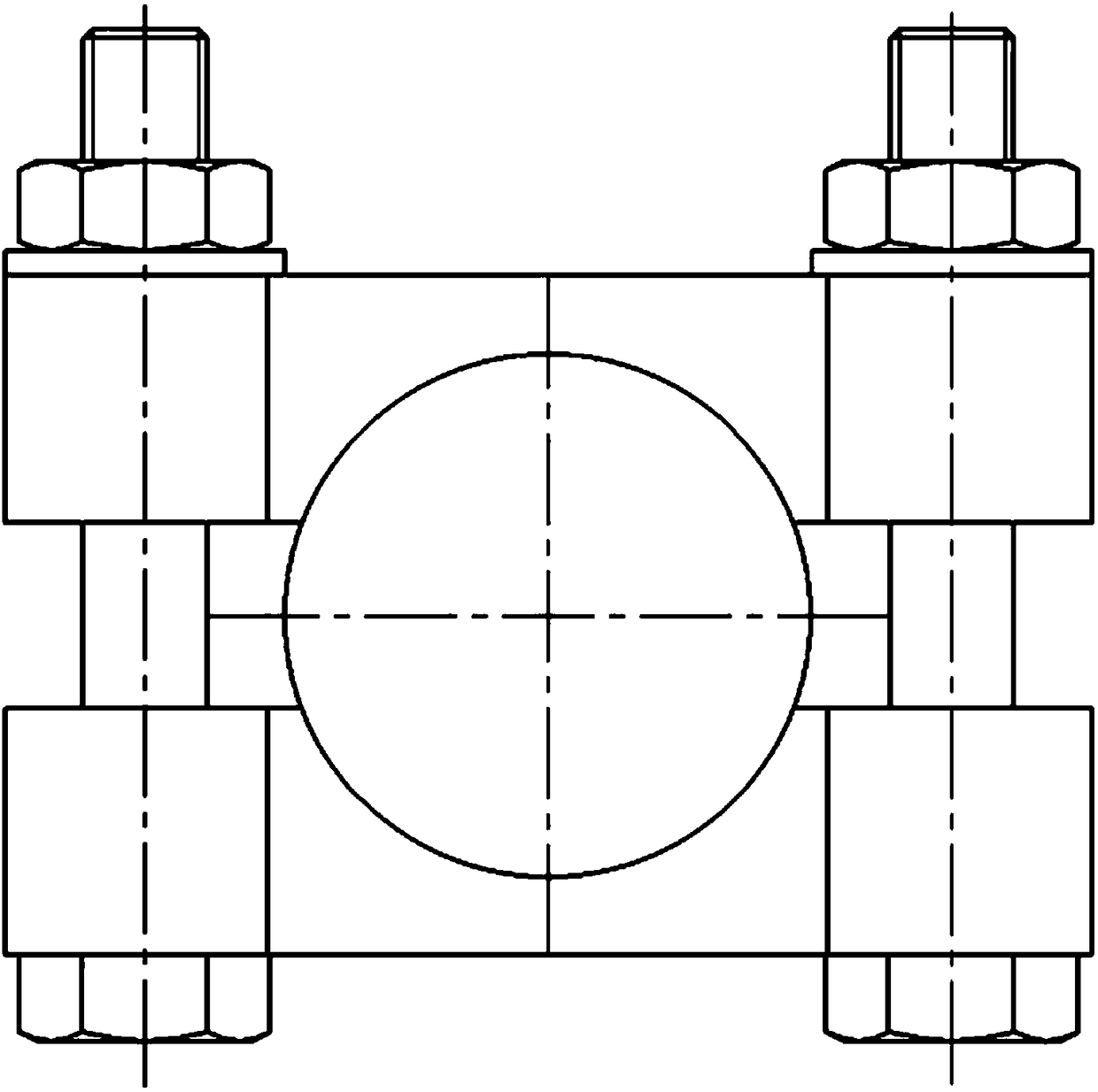 Device for testing on thermal simulation test machine