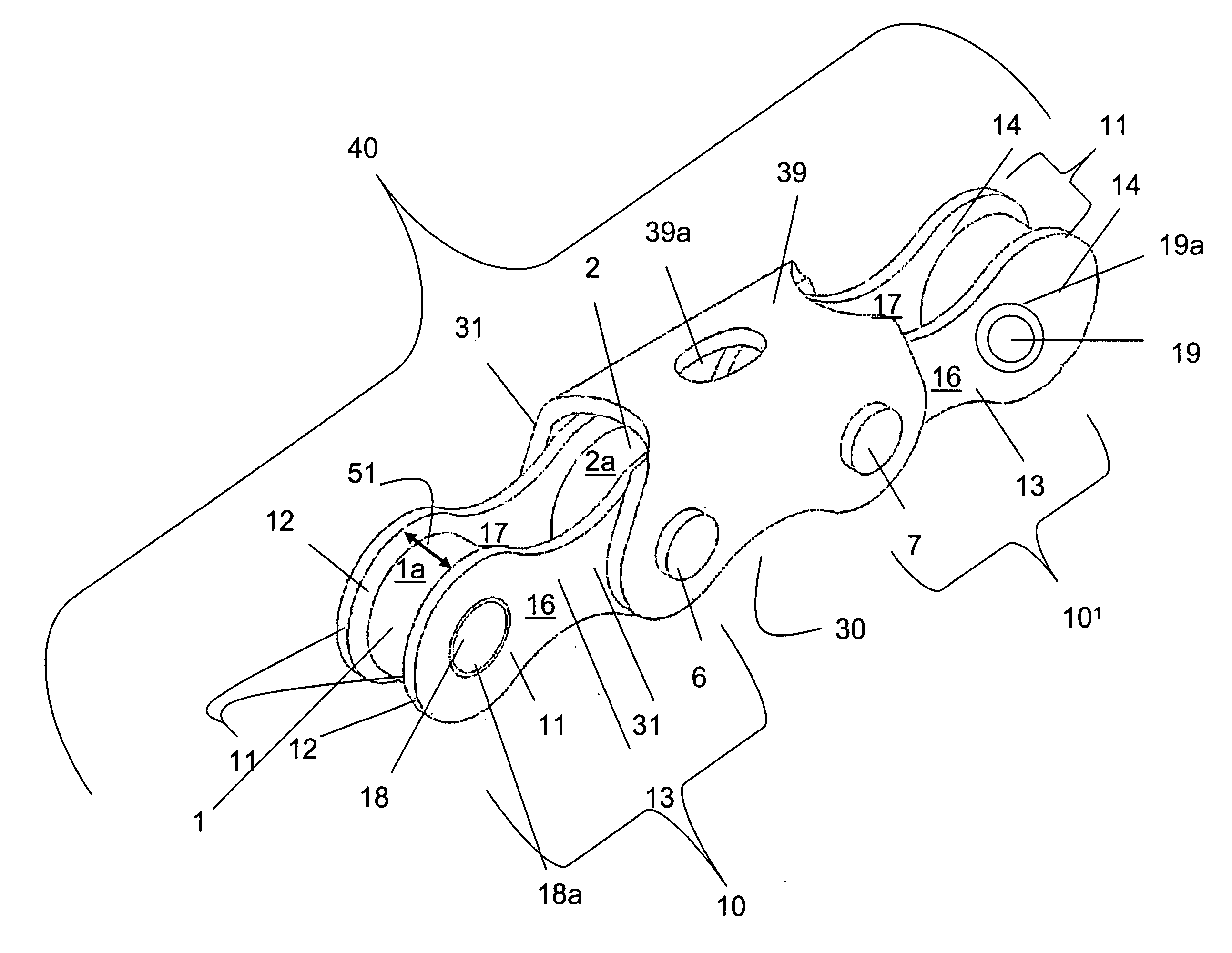 Bicycle chain with connected outer plates