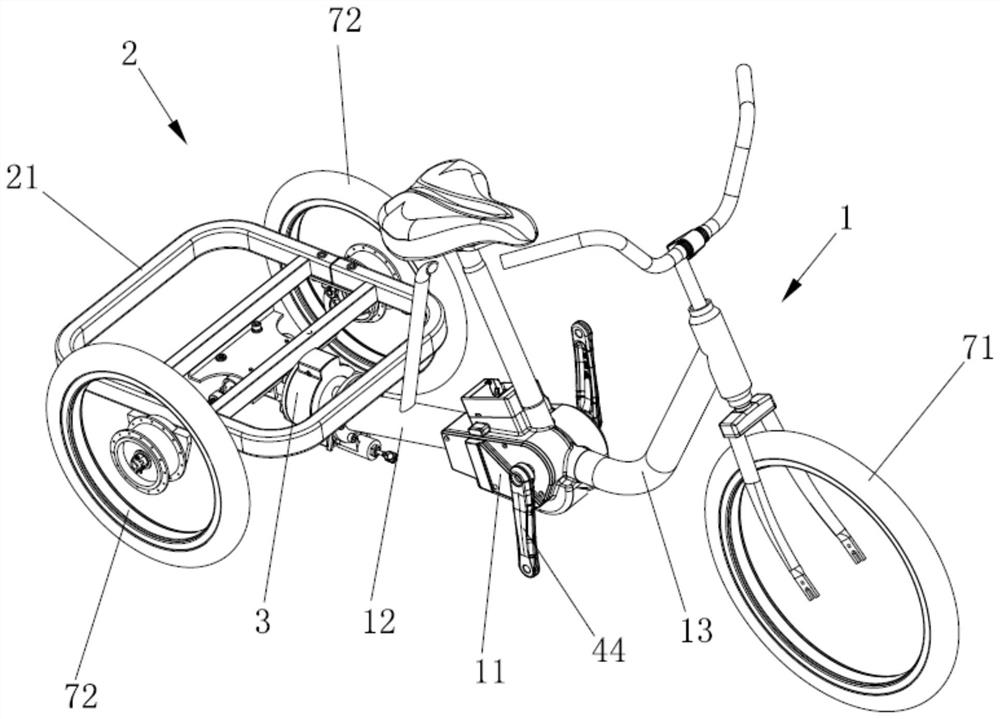 Shaft transmission tricycle capable of swinging