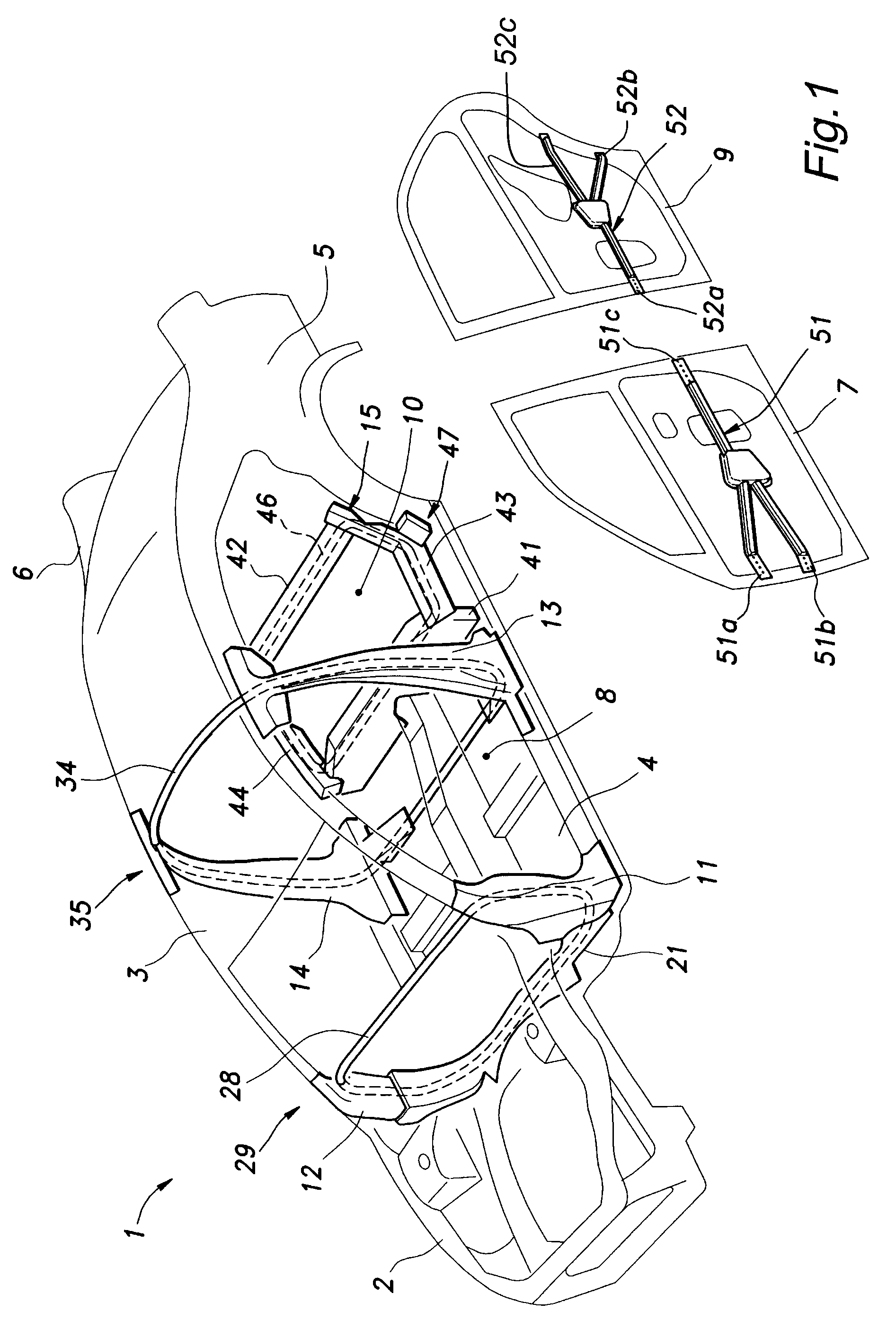 Vehicle body structure reinforced against side impact