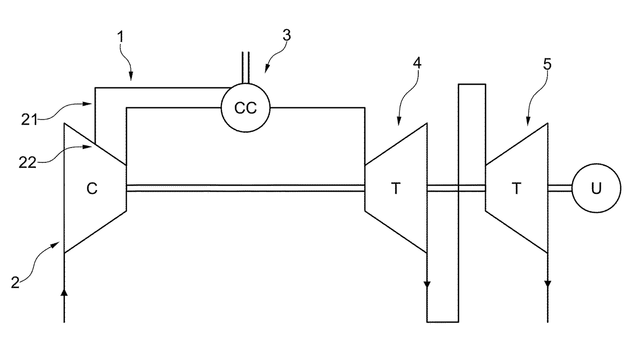 Operation method for improving partial load efficiency in a gas turbine and gas turbine with improved partial load efficiency