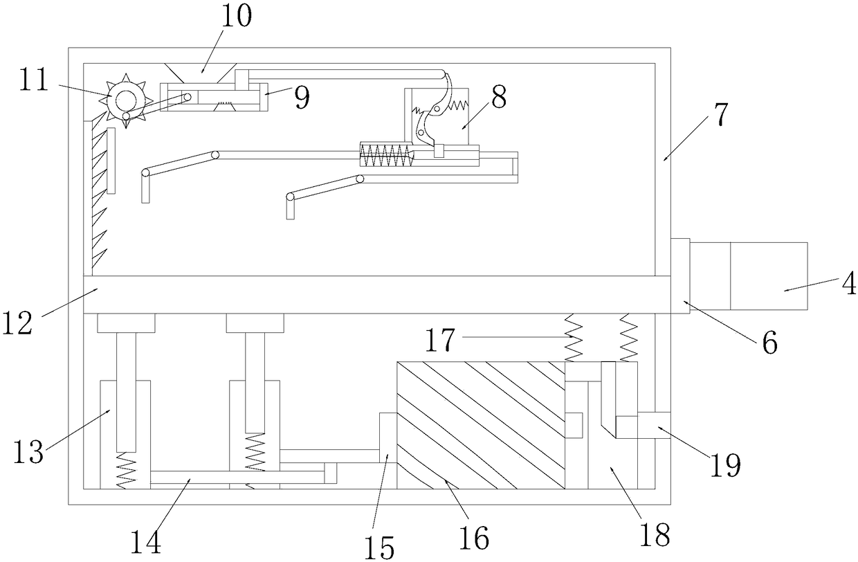 Metallurgical furnace feeding device based on energy storage and material scraping operation