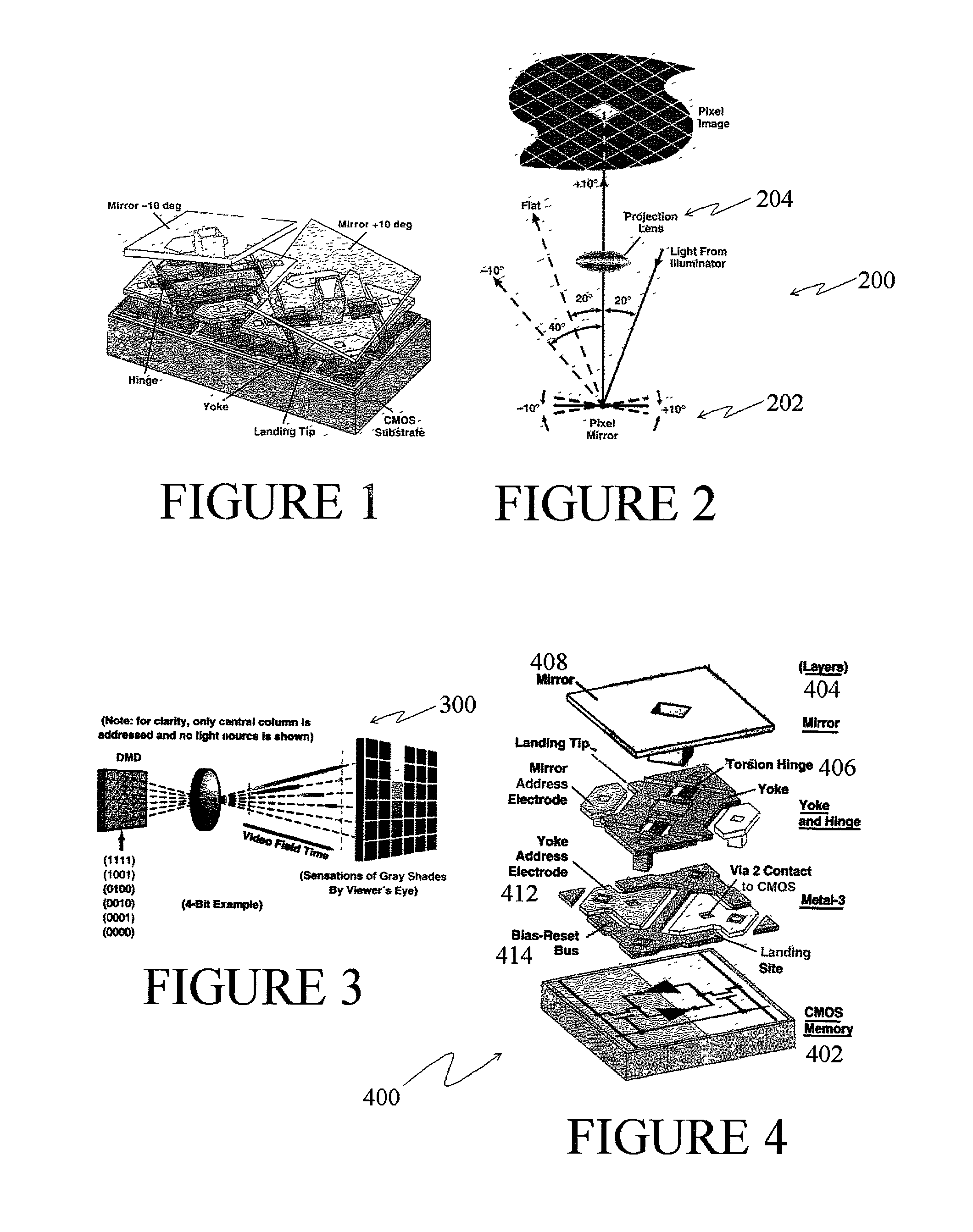 Projection system for stereoscopic display digital micro-mirror device