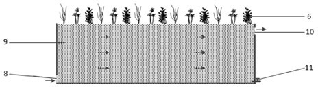 Method for treating domestic wastewater with combined laminated vertical flow-horizontal subsurface flow wetland