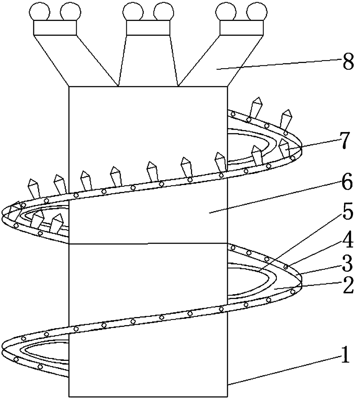 Rotary excavating machine spiral drilling bit with crushing function