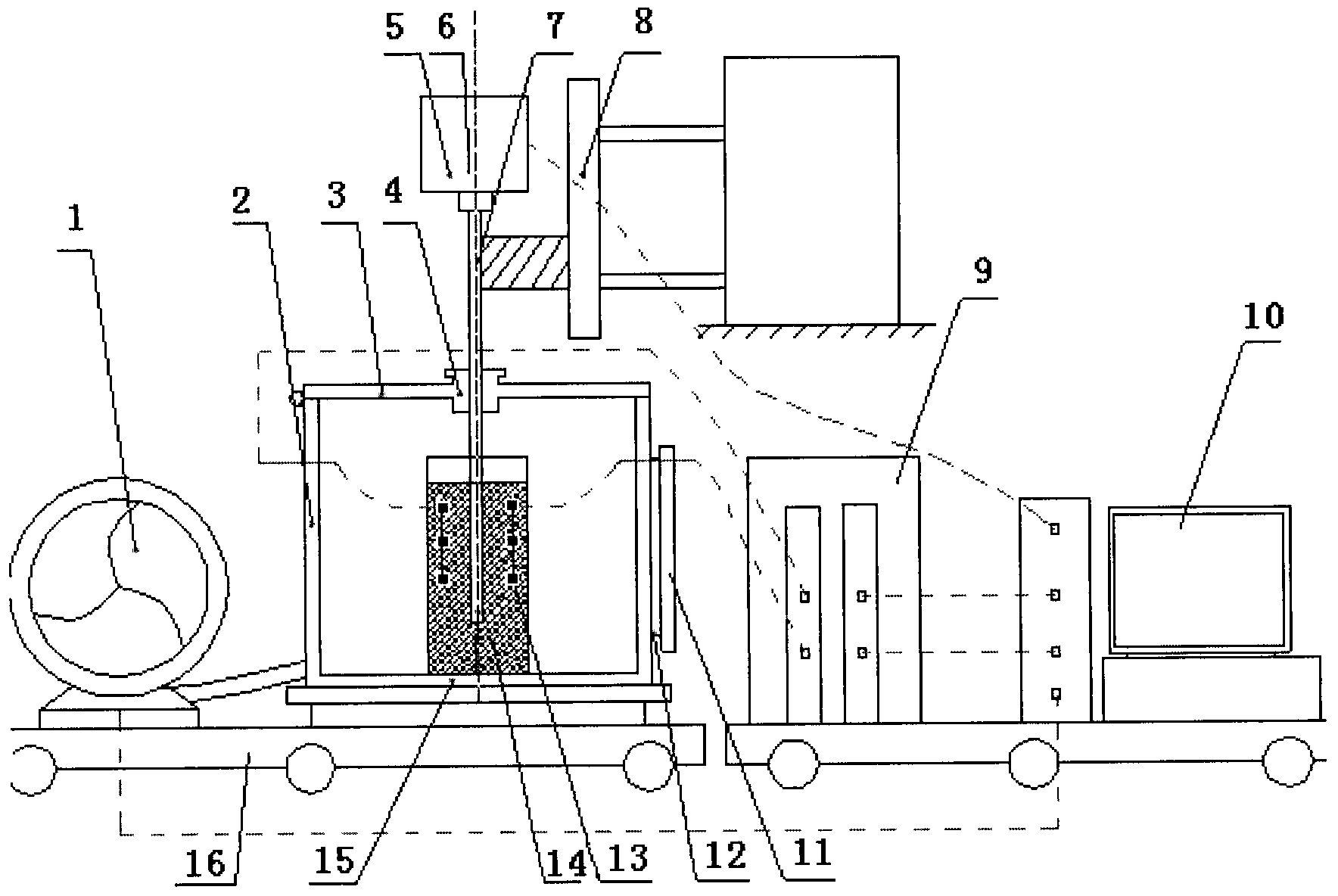 Lunar-environment-simulated cutting test device