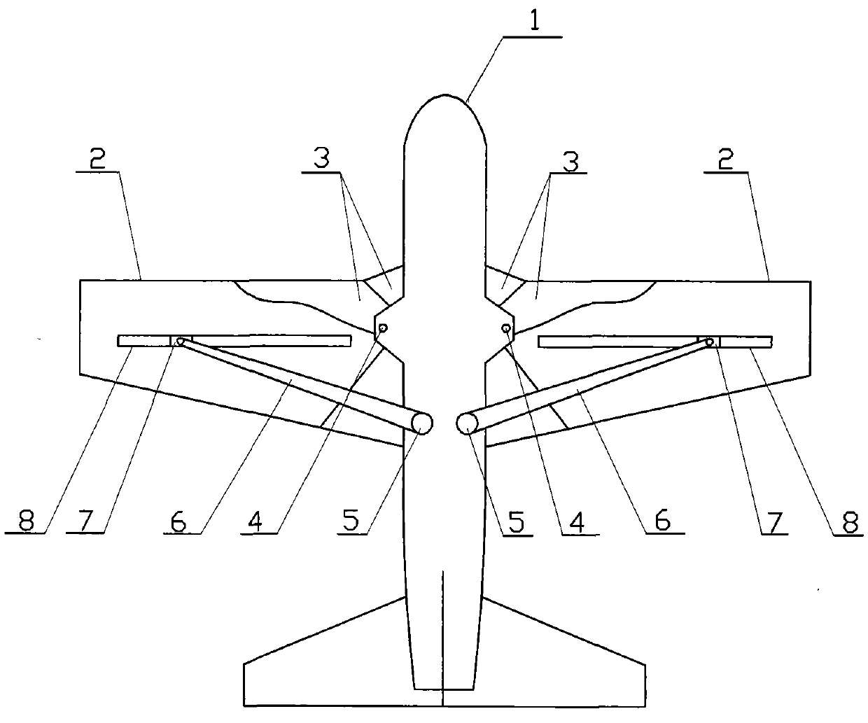 Aircraft with wing sweepback angle change