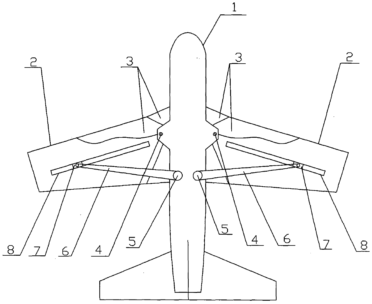 Aircraft with wing sweepback angle change