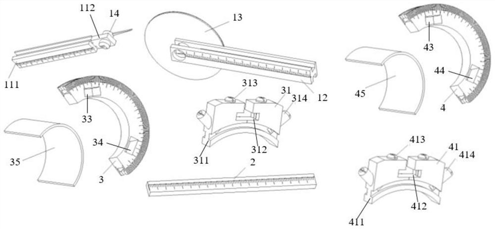 A catheter bending measuring ruler and its measuring method