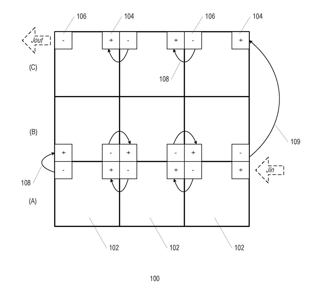 Photovoltaic modules with corner junction boxes and array of the same