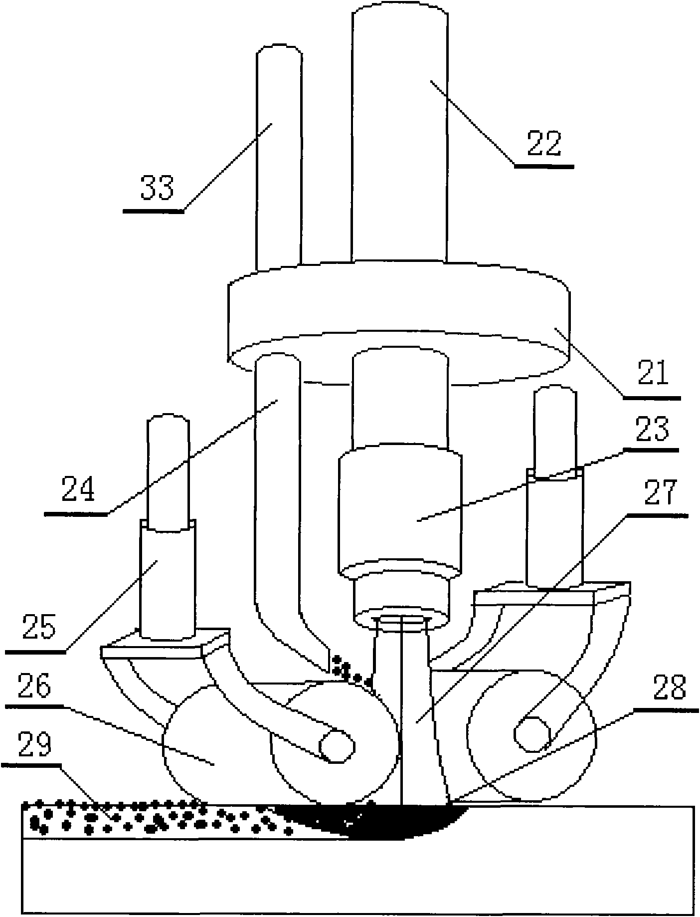 Method and apparatus for producing hard particle abrasion resistant composite steel board