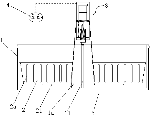 A mandarin duck hot pot with electric lifting structure