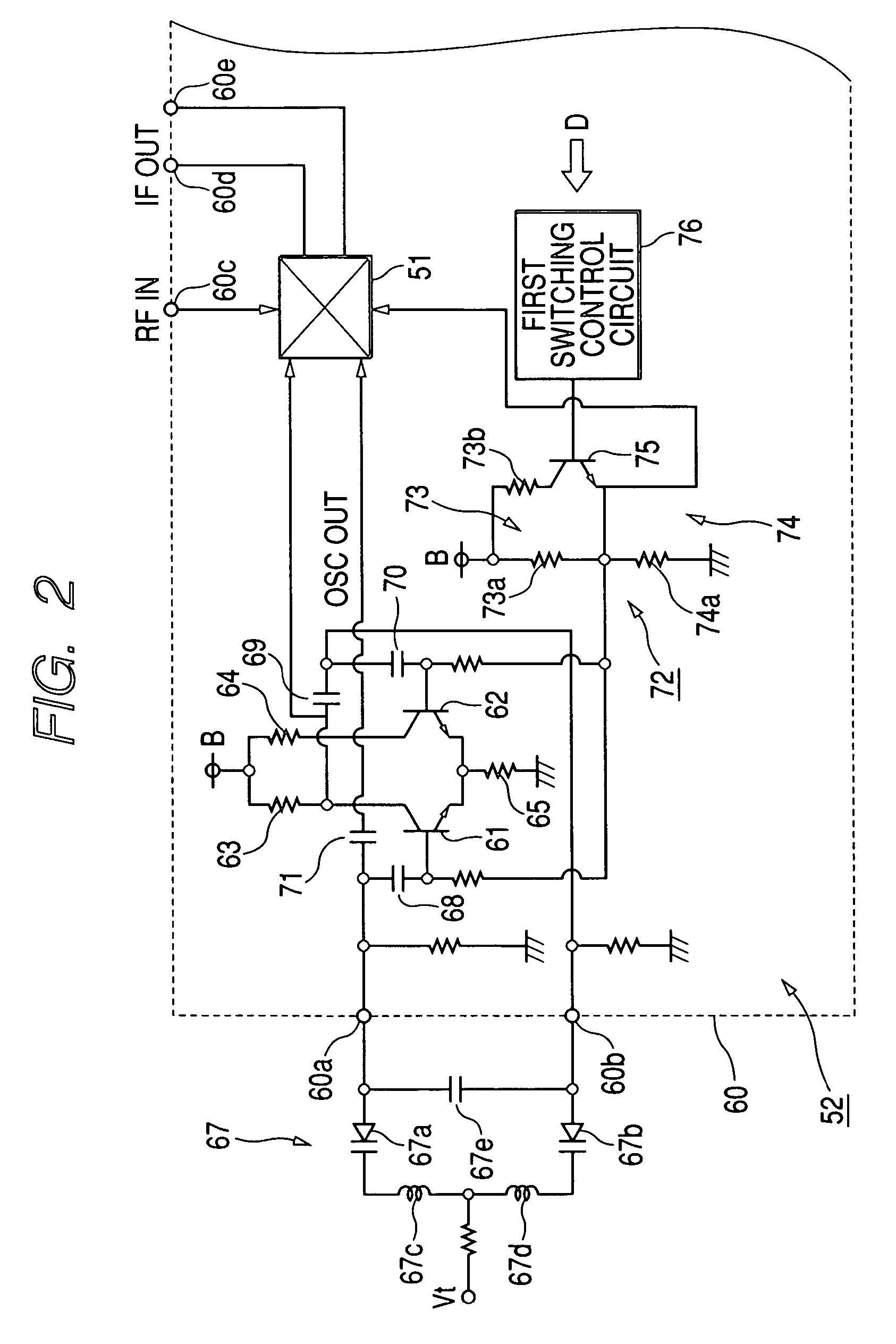 Frequency converter capable of preventing level of intermediate frequency signal from lowering due to rise in temperature